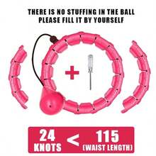 LOTANK 24段可拆卸健身圈，适合成人、减肥人士、女性及初学者，直径120厘米/47英寸 - 粉色 - 查看 7