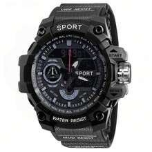 Large Screen Electronic Watch, Alarm, Luminous, Stopwatch, Dual Display, Durable And Waterproof Sports Watch, Great Gift - Multicolor - View 8