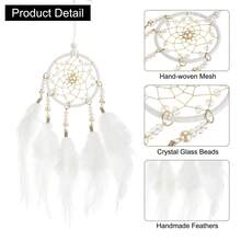 2 Pcs Dream Catchers, Small Handmade Feather Dreamcatcher Supplies Car Charm With Crystal Beads Wall Hanging Decor For Home Car Decoration Ornament Women Friend Gift(White + Pink) - Butterfly - View 8