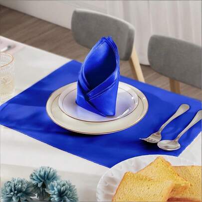 20pcs 30*30cm/11.8*11.8in High-Quality Satin Napkins, Durable And Washable, Suitable For Christmas Family Gatherings, Anniversary Celebrations, Housewarming Parties, Holiday Family Reunions, Themed Dinners And Other Occasions For Table Decoration