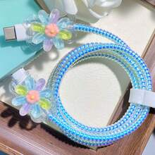 Type-C Cable Protector, Anti-Breaking Phone Data Transfer & Charging Cable Sleeve - Multicolor - View 12