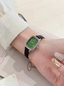 LIANDU Women's Oval Dial PU Strap Classic Business Quartz Watch, Suitable For Daily Wear, Great Gift For Birthday And Holidays - màu đen - Xem 2