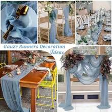 1pc 90cm X 180cm Boho Style Sheer Table Runner, Countryside Transparent Table Runner Suitable For Wedding Bride Party Banquet - Multicolor - View 9