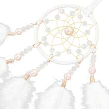2 Pcs Dream Catchers, Small Handmade Feather Dreamcatcher Supplies Car Charm With Crystal Beads Wall Hanging Decor For Home Car Decoration Ornament Women Friend Gift(White + Pink) - Butterfly - View 10