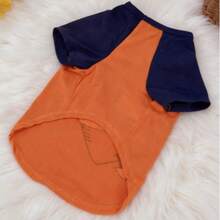 狗狗衣服 “抱抱我” 心形箭头印花插肩袖T恤，适合小型和中型犬，幼犬圆领柔软透气套头衫 - 橘色 - 查看 4