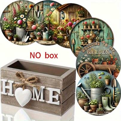 Bộ 6/120 đế lót ly gỗ tròn - Thiết kế hoa văn vườn cổ điển, in 2D - Đế lót ly chịu nhiệt, lý tưởng cho trang trí nhà cửa và văn phòng | Hoàn hảo cho bàn cà phê, bàn làm việc, nhà bếp, mặt bàn | Tuyệt vời cho Ngày của Mẹ, Ngày Valentine, mùa cưới, tiệc sinh nhật | Đồ dùng trang trí bàn ăn