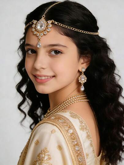 Cadena para la cabeza de novia de lujo para mujer, tocado de boda estilo bohemio de moda, tocado dorado, suministros para estudiantes, accesorios para niñas