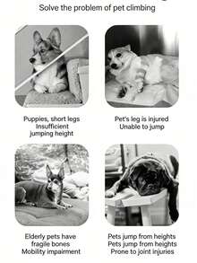 宠物床边楼梯，小型犬/猫爬梯，幼犬/幼猫攀爬台阶，床边家具 - 淺灰色 - 查看 6