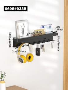 1pc Wall Mounted Key Holder, No Drilling Required, With 6/8/10 Hooks - Mail Organizer And Key Rack, Suitable For Entryway, Kitchen, Bathroom, Living Room, Hallway, Office, Wall Hooks - Multicolor - View 13