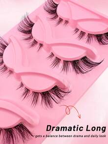 5对猫眼假睫毛，自然交叉款式，透明睫毛梗，打造自然纤长睫毛效果 - 黑色 - 查看 8