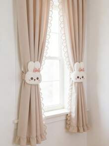 2 piezas/Juego Lindos Sujetadores de Cortina con Forma de Conejo de Poliéster Elástico para Decoración de Dormitorio y Guardería - Multicolor - Ver 6