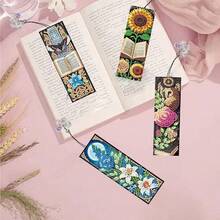 12pcs/Set DIY Diamond Painting Bookmarks Kit - Book Design, Multicolor Mosaic Decor - View 3