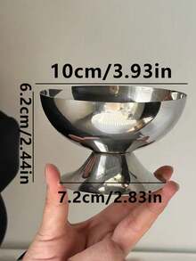 1pc Stainless Steel Dessert Cup/Ice Cream Bowl With High Handle, Tall Stem Ice Cream Cup, Ice Cream Serving Bowl With Stand, Suitable For Home, Party And Restaurant Desserts, Food Blogger Photography Props, Stationery, Afternoon Tea Desserts And Parties, Fruit Salad, Suitable For Family, Restaurant And Hotel Gatherings, Silver, Suitable For Women, Men And Family Gifts - Multicolor - View 13