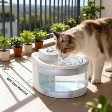 Wireless Cat Water Fountain, Automatic Sensor-Activated Water Dispenser,88oz / 2.5L USB Powered Cordless Pet Water Fountain For Cats Indoor With Motion Sensor, Ultra Quiet Pump - 2.5L - 查看 8