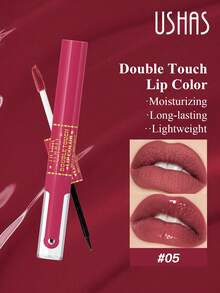 USHAS 二合一哑光亮泽唇釉，打造丰盈水润双唇，持久显色，适合日常通勤和约会。 - #05 - 查看 7