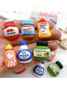 4pcs/Set Random Cute Cartoon Food Pattern Refrigerator Magnets, Decorative Magnets, Office Magnets, Personalized Fridge Magnets Suitable For Kitchen, Office, Whiteboard, Cabinet, Dishwasher, Kitchen Decor, Home Decor, Gifts - Multiple Styles - View 2
