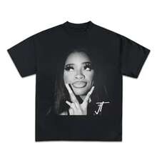 Vintage Little Miss Drama Tour, Am I The Drama T-Shirt, L Crew Neck T-Shirt, Hip Hop Icon Graphic Tee - 黑色2 - 查看 1
