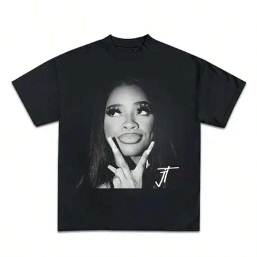 Vintage Little Miss Drama Tour, Am I The Drama T-Shirt, L Crew Neck T-Shirt, Hip Hop Icon Graphic Tee - 黑色2 - 查看 1
