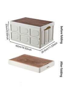 Caja de almacenamiento portátil y plegable para exteriores con tapa - Estructura de plástico resistente, múltiples compartimentos, adecuada para guardar artículos de picnic, fiestas en la puerta trasera y equipo de camping - A - Ver 9