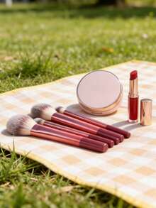 15pcs Makeup Brush Set, Including Powder Brush, Blush Brush, Highlighter Brush, Eyeshadow Brush, Lash Brush, Eyeliner Brush, Angled Makeup Sponge, Round Makeup Sponge, Round Powder Puff, Triangle Powder Puff, Triangle Makeup Sponge For Loose Powder, Liquid Foundation Mixing Makeup Sponge, Beauty Makeup Tools - Burgundy - View 4
