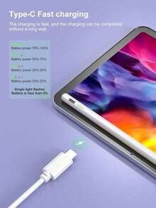 Compatible 10.2" 7th/8th/9th Gen, Air 4th/5th Gen 10.9", Air 11" M2/M3, Pro 11", Air 13", Pro 12.9" (2018-2022) Stylus Pen, 120mAh Battery, High Precision, White - Multicolor - View 5