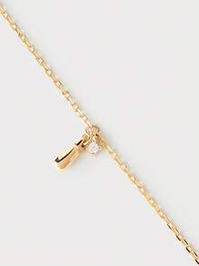 时尚简约S925纯银精致手链，配圆形立方氧化锆石和水滴形吊坠，女士款 - Zircon Bracelet - 查看 2