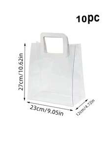 10 piezas, Bolsa de regalo transparente con asa para boda, bolsa de regalo de PVC transparente con asa resistente, adecuada para fiesta nupcial, fiesta de ducha, boda, compromiso, fiesta de inauguración de la casa, fiesta de graduación, fiesta de cumpleaños, Día de San Valentín, bolsa de regalo - A - Ver 15
