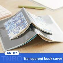 1pc A6/A7 Book Cover, ID/Planner Notebook Protective Case, Dirt-Resistant/Scratch-Proof, Transparent Clear Minimalist Style - Single Piece - View 1