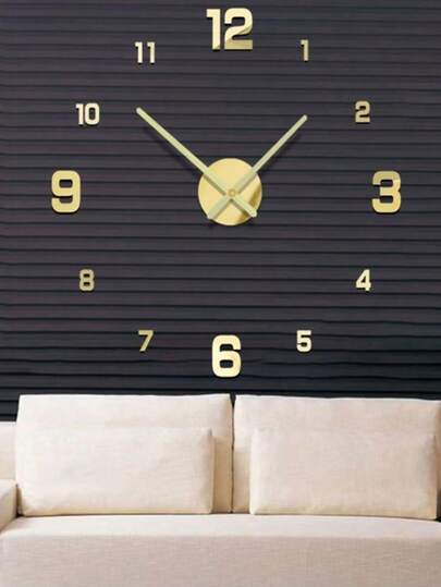Reloj de pared de diseño 3D silencioso, con marco de espejo/dorado y plateado con dígitos 3D, adecuado para la sala de estar, el comedor, el ambiente de oficina tranquilo y la biblioteca, perfecto para la decoración navideña