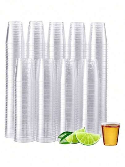 25/50/100-Piece Set Of Transparent 1 Oz Champagne Glasses, Wine Glasses, Cocktail Glasses, Wedding Toast Cups, Reusable Wine Glasses, Perfect For Large Events Like New Year's, Christmas, Parties, Weddings, Birthdays, Valentine's Day, And Back-To-School Season.