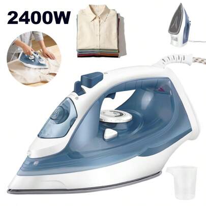 Royalswill 2400W Vertical Steam Iron, Steam Iron, Iron For Clothes, Garment Wrinkle Remover, Rapid Heating, 5 Adjustable Temperature Settings, 350ml Large-Capacity Water Tank With Built-In Anti-Drip Cleaning Function, 1.95m Power Cord, Non-Stick Soleplate For Enhanced Glide, Automatic Shut-Off Feature, Suitable For Travel, Home And Business Use