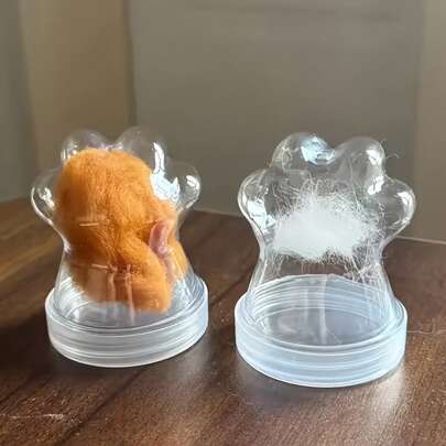 Transparent Pet Hair Memorial Bottle Cute Cat Paw Shaped Candy Jar, Multi-Functional Pet Memorial Gift, Plastic Material