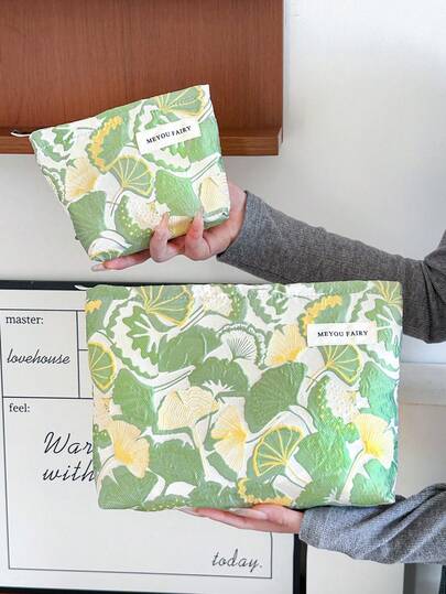 MEYOU FAIRY Makeup Bag, Portable Hand-Held Bag, Storage Bag, Toiletry Bag, Large Capacity Makeup Bag, Makeup Tissue Storage, Essential Travel Bag, Storage Bag, Women's And Girls' Sanitary Napkin Storage Bag, Student Pencil Case, Inner Bag, Zipper Pillow Bag, Square Bag, Large Makeup Bag