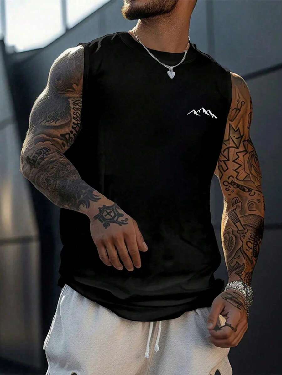 Men Tank Tops - Black - View 1
