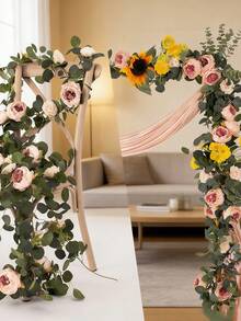 1.8米人造丝牡丹花藤装饰，适用于卧室、客厅、婚礼装饰、新娘捧花、拱门、派对、圣诞节、感恩节、返校季、情人节、园艺等场合。 - 彩色 - 查看 10