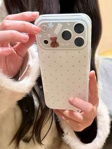 Ốp lưng điện thoại hình gấu sao cánh thiên thần dễ thương kiểu Hàn Quốc cho iPhone 17/17 Pro/17 Pro Max, ốp bảo vệ toàn diện cho iPhone 16/15/14 Pro - trắng - Xem 4