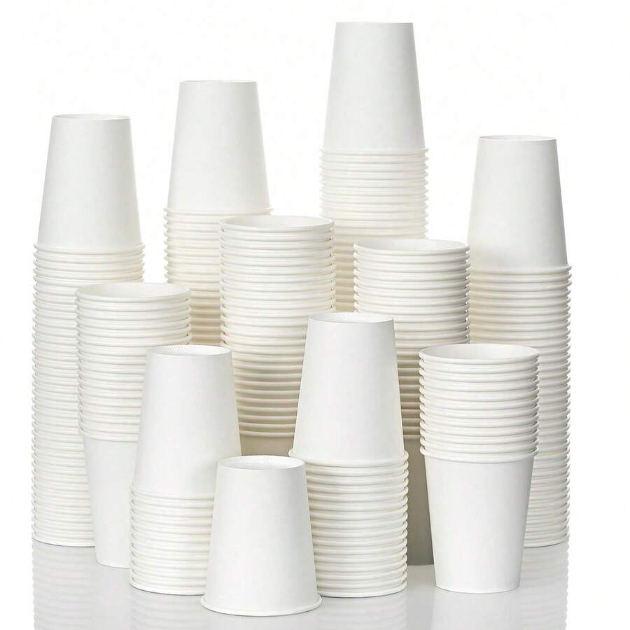 10/20/50/90个装 9盎司白色纸杯，咖啡杯，冷饮杯，派对杯，茶杯，简约风格，适合生日派对、婚礼、母亲节等场合。
