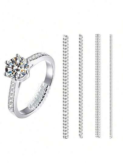 8/16/24个透明戒指调节器 - 可调节隐形珠宝尺寸器，收缩膜包装，防滑保护，防止戒指松动，几乎适用于任何戒指，易于使用，经久耐用，固定松动戒指尺寸，戒指尺寸缩小垫，结婚戒指必备，几乎适用于任何尺寸的戒指，男女通用 - 婚礼DIY戒指配件