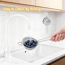 3pcs Stainless Steel Fine Mesh Strainers With Handles, Flour Sifters - Kitchen Sifting Tools - Silver - View 6