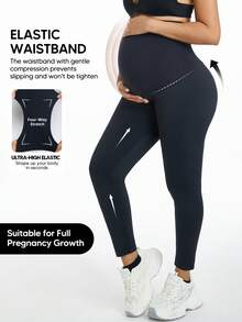 孕妇可调节托腹保暖黑色裤子 - 黑色 - 查看 3