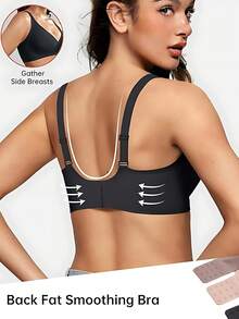 Wireless Bras For Womens, Comfortable Wireless Bras Push Up Bralettes Seamless Tshirts Bras Deep V Everyday Bras - Pink Leopard Print - View 4