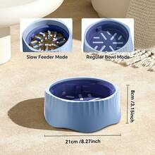 2-In-1 Convertible Slow Feeder & Regular Pet Bowl For Cats & Small Dogs, Non-Slip Interactive Puzzle Food Dish With Dual Modes. - One Size - View 14