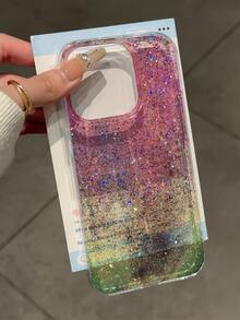 Luxury IMD Glitter Gradient Glossy Painted Ripple Protective Phone Case Compatible With IPhone 17pro/17Air /17/17promax 16/11/16pro/16plus/16promax/16e/15Promax/13/14/12/XS/XR/7G/8P, Luxury Glitter Gradient Protective Case, Compatible With Iphone 15Promax, New 14 Anti-Fall 13 Men & Women 12/11 Ultra-Thin Matte 14promax/11/14/13/Luxury Plus Minimalist 15 Soft Silicone Anti-Fall Phone Protective Case - Multicolor - View 4