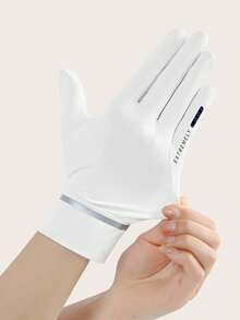 1 Pair UV Protection Gloves, Lightweight Silky Fingerless Design, Anti-Slip Touchscreen Gloves For Driving, Cycling, Summer Season - A - View 6