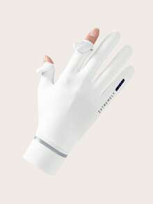 1 Pair UV Protection Gloves, Lightweight Silky Fingerless Design, Anti-Slip Touchscreen Gloves For Driving, Cycling, Summer Season - A - View 3