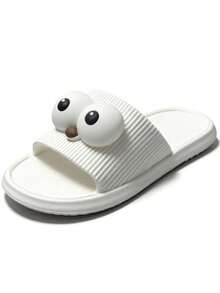 [Global Bestseller]Cute And Unique Eye Design Women's And Men's Casual EVA Material Home Slippers | Soft And Comfortable | Super Lightweight Anti-Slip Design | Fashionable Home Shoes | Women's And Men's Home Slippers - White - View 11