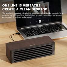 PHILIPS SPA3700 复古木质有线蓝牙音箱，HiFi 音质，时尚小巧，适用于台式电脑和家庭使用，经典简约设计。 - 查看 6