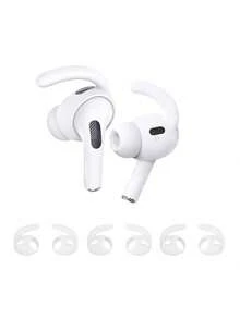 3 Pairs Silicone Anti-Lost Earphone Hooks, Suitable Compatible With Apple Bluetooth Earbuds - White - View 2
