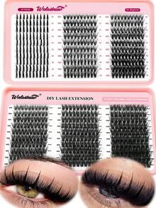 Waloshow 600pcs Fluffy 8D Lengthening False Eyelashes, 0.07mm D Curl, 30D-100D/10-18mm Mixed Length Mink Hair Individual Lashes, Natural & Soft, Suitable For Any Makeup. Eyelash Clusters, Individual Lashes, False Eyelashes - D - View 1