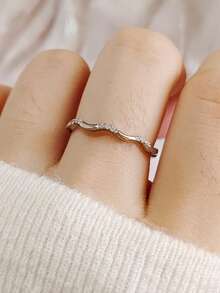 1pc Fashionable Wave Design Ring, Everyday Wear - Wave Style - View 5